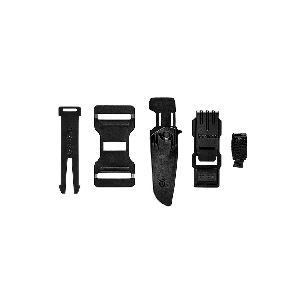 Poignard de survie Gerber Principle noir avec étui noir, lame en acier et manche en caoutchouc