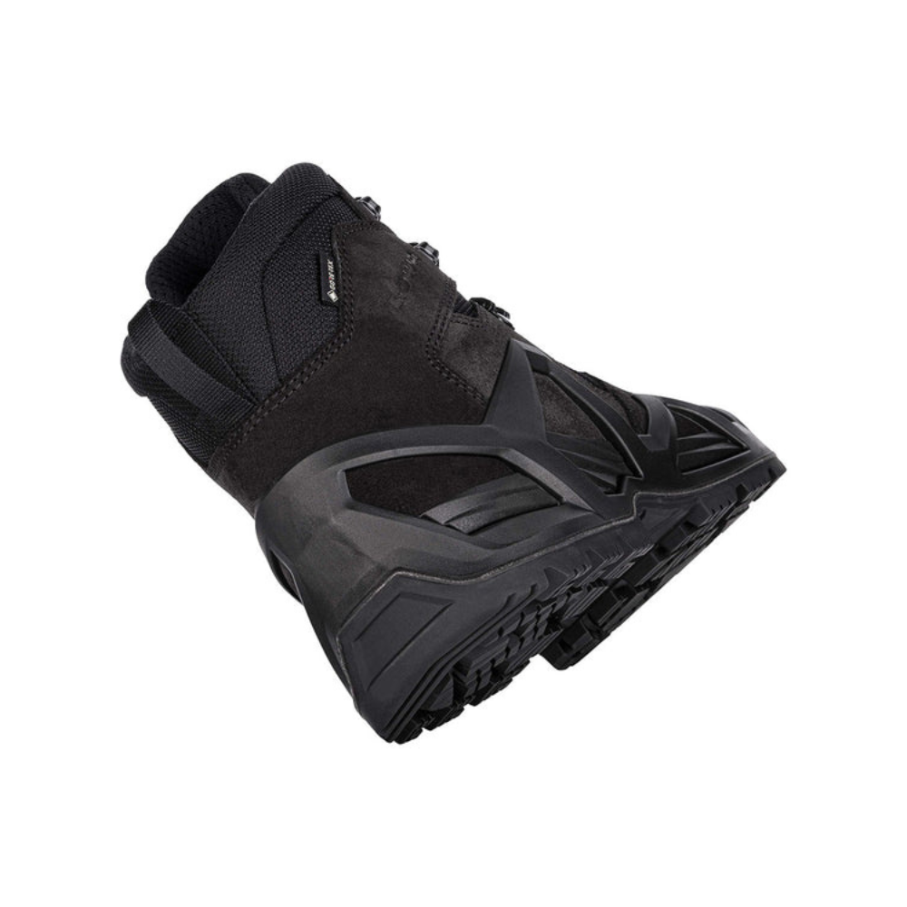 Chaussures Zephyr GTX Mid MK2 noires de Lowa, durables et performantes avec semelle intermédiaire en PU, tige en cuir résistante et semelle extérieure antidérap