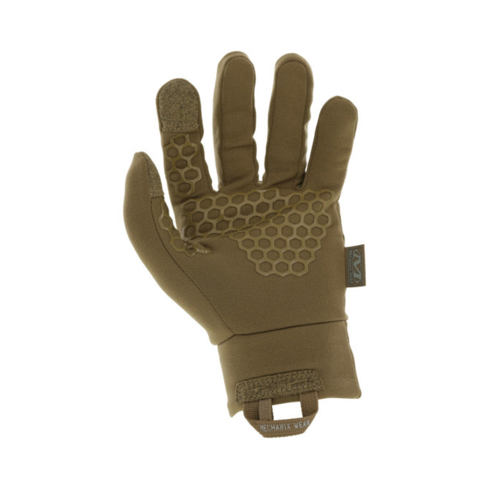 Gants Baselayer Coldwork Mechanix légers et fins pour temps froid avec tissu Softshell stretch, traitement hydrofuge, doublure micro-polaire, motif nid d’abeille en silicone, compatibilité é