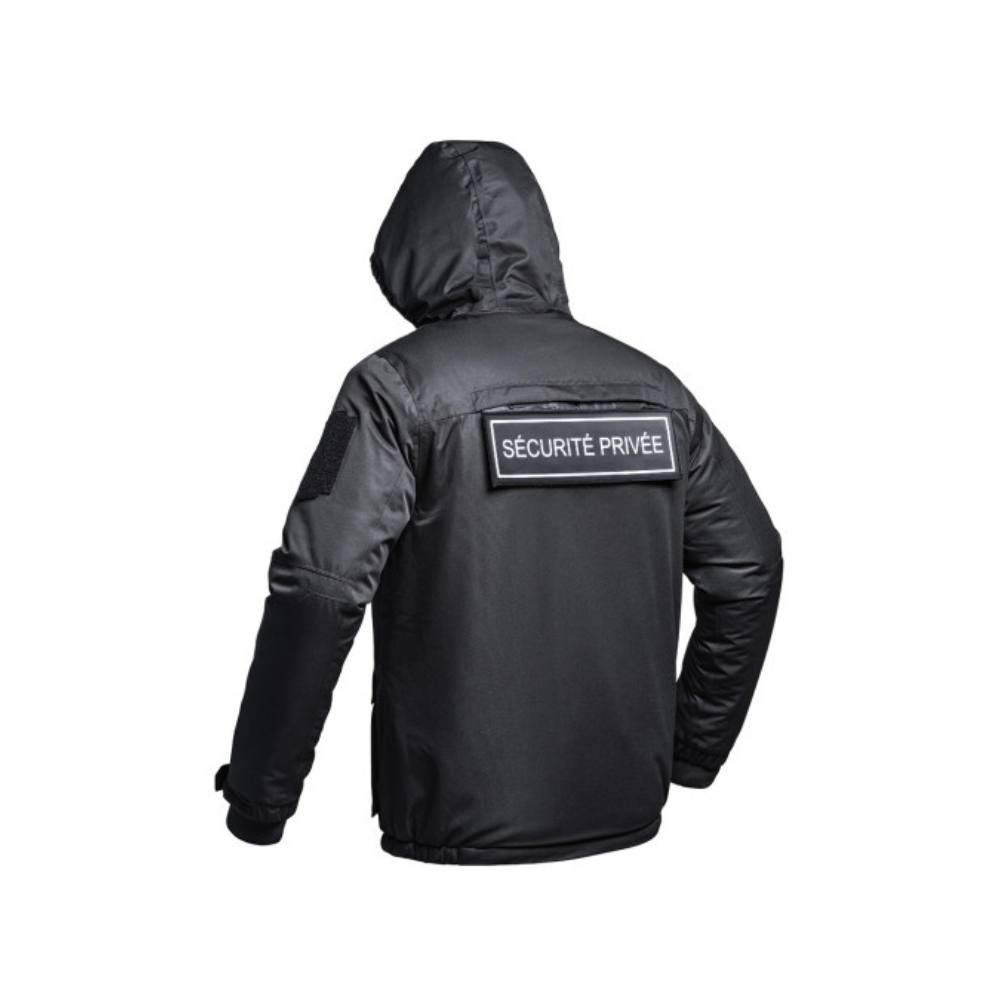 Blouson noir Hardshell SÉCU-ONE WF 150 pour sécurité privée avec technologies HEAT PROTECT et HARD-SHELL de A10 Equipment