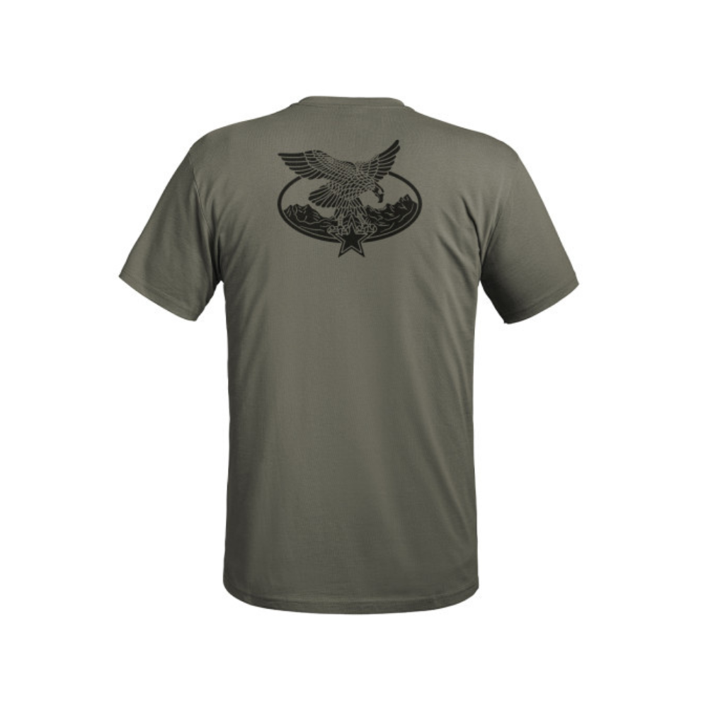t-shirt vert olive Troupes de Montagne en coton, résistant et confortable