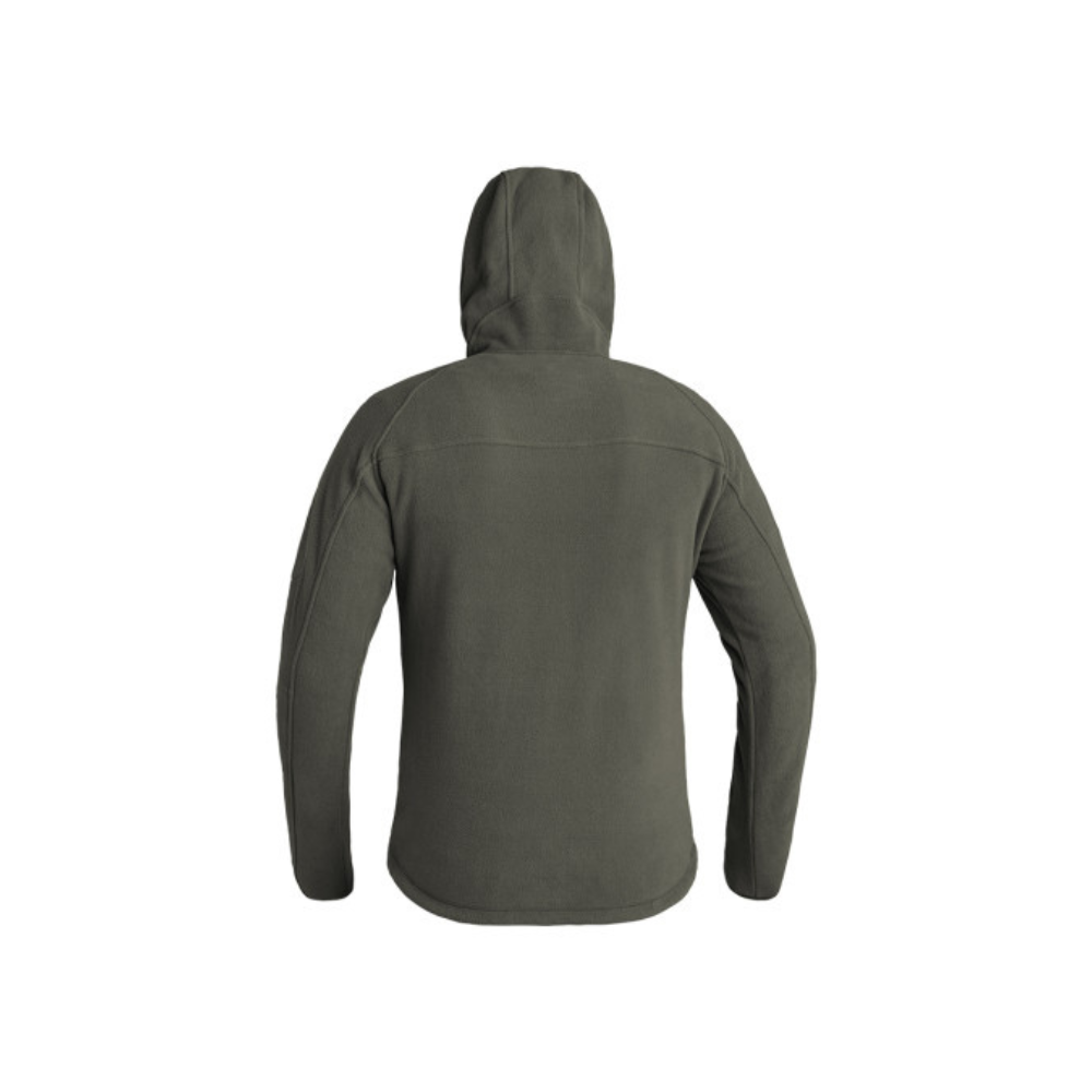 Veste polaire Instructor de A10 Equipment en tissu Fleece-Tech, résistante, fonctionnelle et confortable, avec coutures doubles, coupe fit, et capuche, en vert olive.