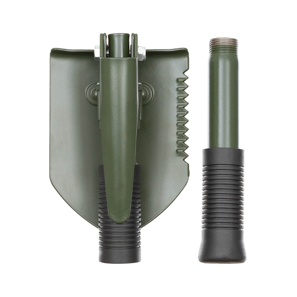 MFH Pelle pliante vert olive multifonctions avec pochette, antidérapante, dimensions 13x9.5 cm, longueur 41 cm, poids 540g