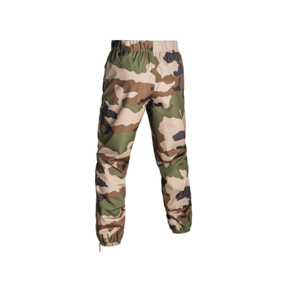 Alt tag pour un pantalon Lightshell RAIN PROTECT de la marque A10 EQUIPMENT, imperméable, coupe-vent et ultra léger grâce à la technologie LIGHT-SHELL, en tissu Ripstop 2