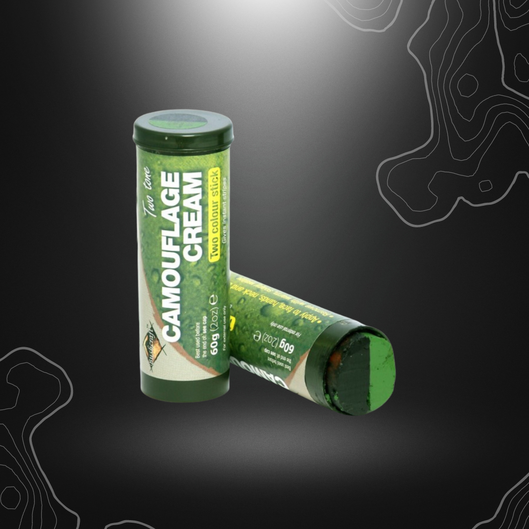 Tube de camouflage BCB en deux couleurs noir/vert de 60g pour la protection de la peau et la dissimulation en extérieur, résistant à la pluie et la transpiration