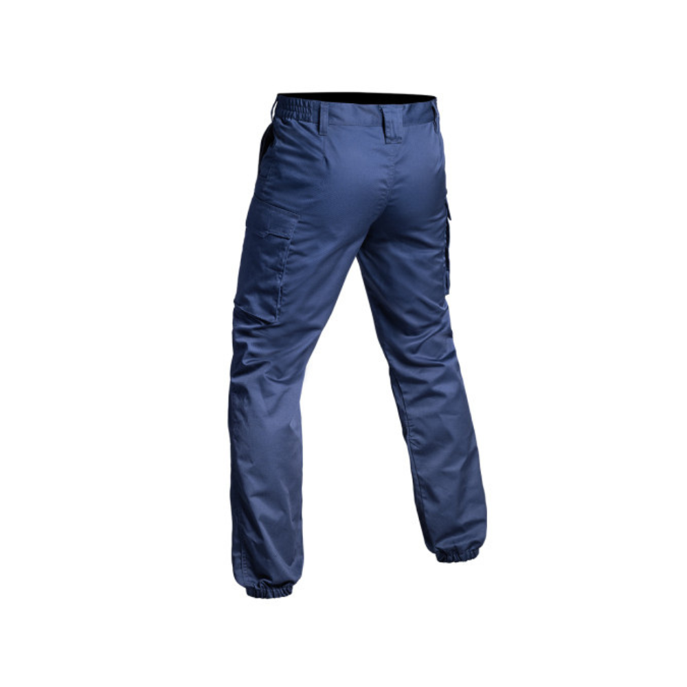 Pantalon Sécu-One bleu marine à bas élastiqué par A10 Equipment, offrant résistance, ergonomie et fonctionnalité pour la sécurité privée