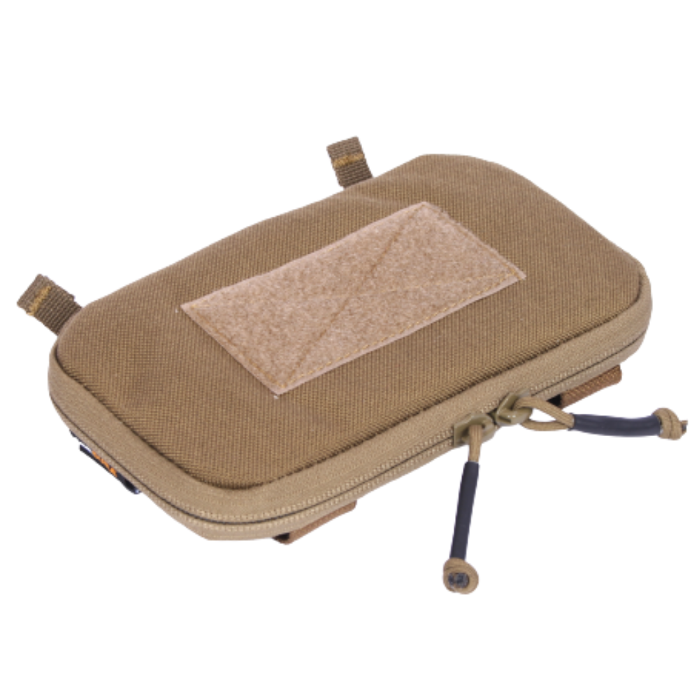 Poche Molle admin pour téléphone Tan par Retex Solution avec fixation MOLLE et support velcro, idéale pour la cartographie tactique.