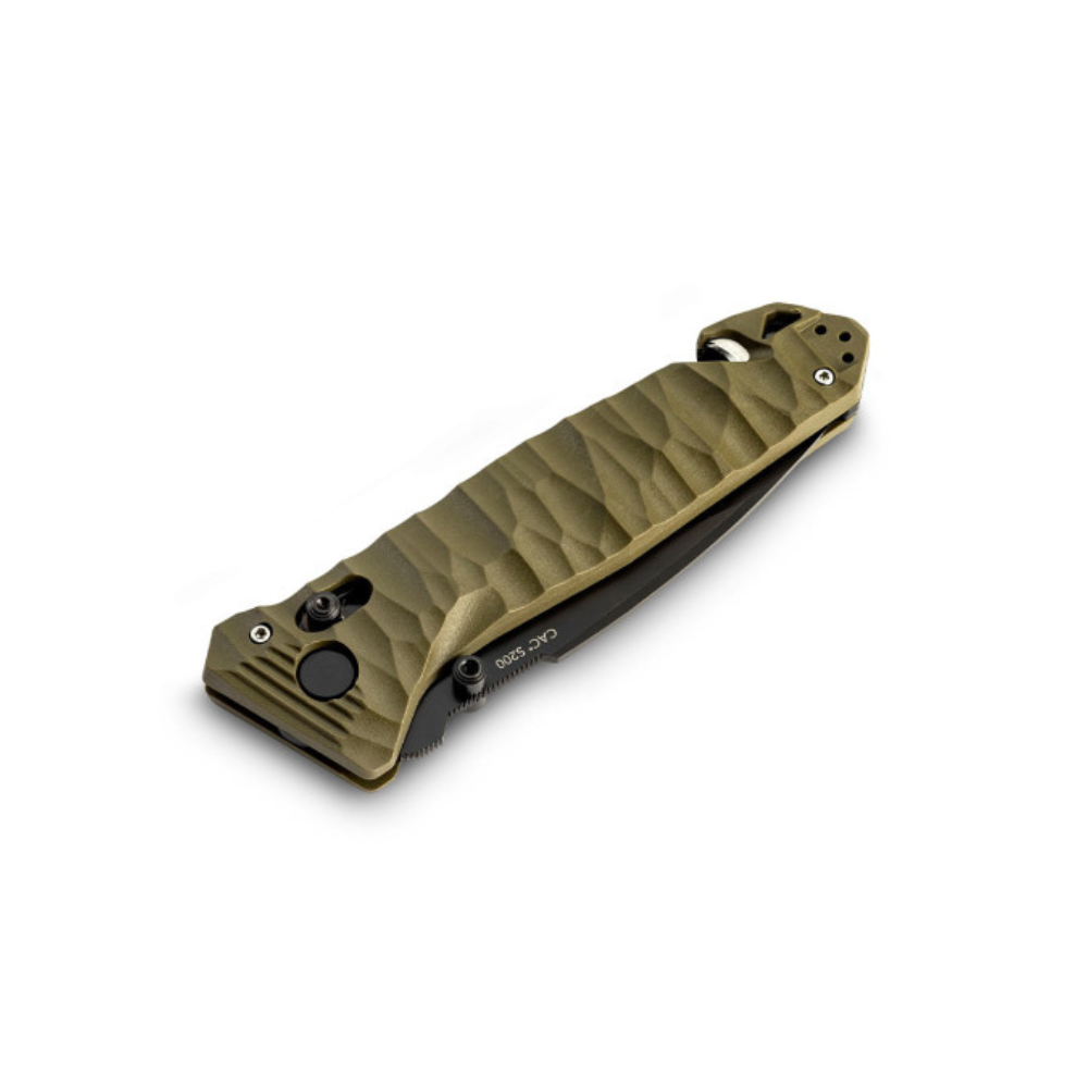 Couteau pliant Cac S200 fabriqué en France avec lame mixte, coupe-sangle et manche toxifié, sans tire-bouchon - édition Vengeur TB Outdoor