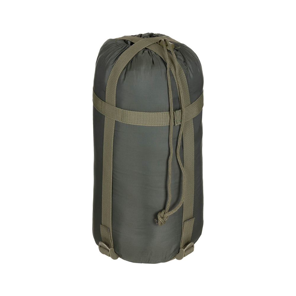Alt tag de hamac Underquilt vert olive de MFH conçu pour le froid, avec moustiquaire, fond en toile indéchirable, cordes de fixation réglables, anneaux métalliques robustes