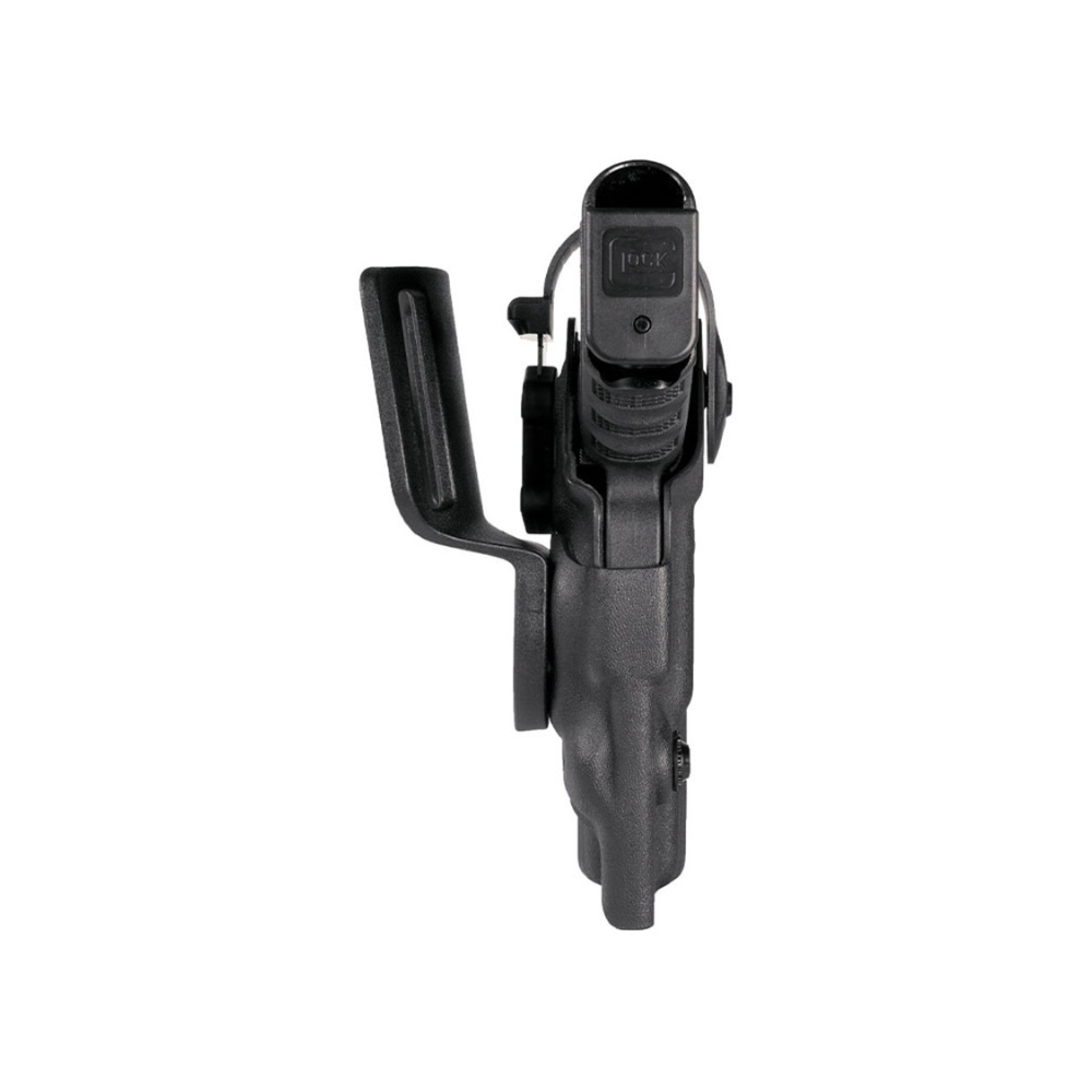 Holster droitier Vegatek Duty VKD804 pour Glock 17/19/22/23 en polymère injecté thermo-moulé avec revêtement intérieur et rétention anti-arrachement de niveau 2