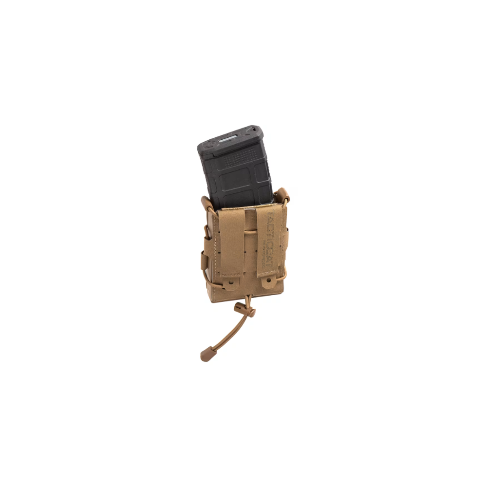 Porte chargeur simple 5.56/AK Speedpouch LC Coyote de Clawgear, équipement en nylon léger et durable pour une performance optimale de l'opérateur, avec réglage de rét