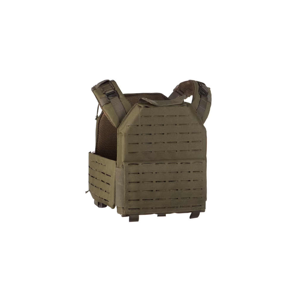 Gilet de combat vert, Reaper QRB Plate Carrier, léger et polyvalent, avec système MOLLE, technologie de découpe laser et tissu robuste 600D par Invader Gear