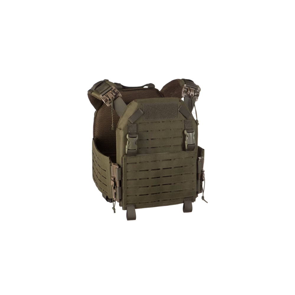 Gilet de combat vert SMB Reaper QRB Plate Carrier de Invader Gear avec système MOLLE complet et technologie de découpe laser