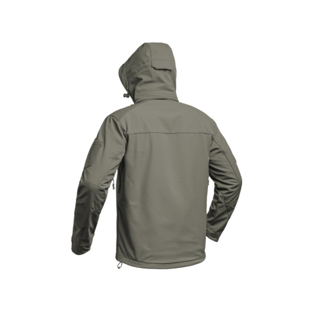 Veste Softshell V2 Fighter d'A10 Equipment conçue pour les militaires, fabriquée en tissu Ripstop résistant et équipée de la technologie Soft-Shell 3 Layers pour une impermé
