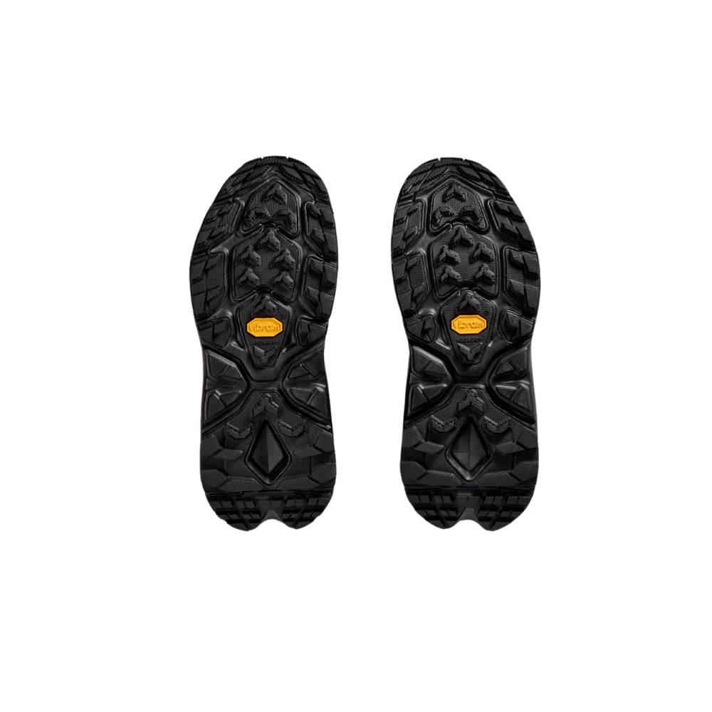 Chaussures de randonnée noires Kaha 2 GORE-TEX de HOKA avec technologie Vibram Mega-Grip et fabrication responsable utilisant des matériaux recyclés