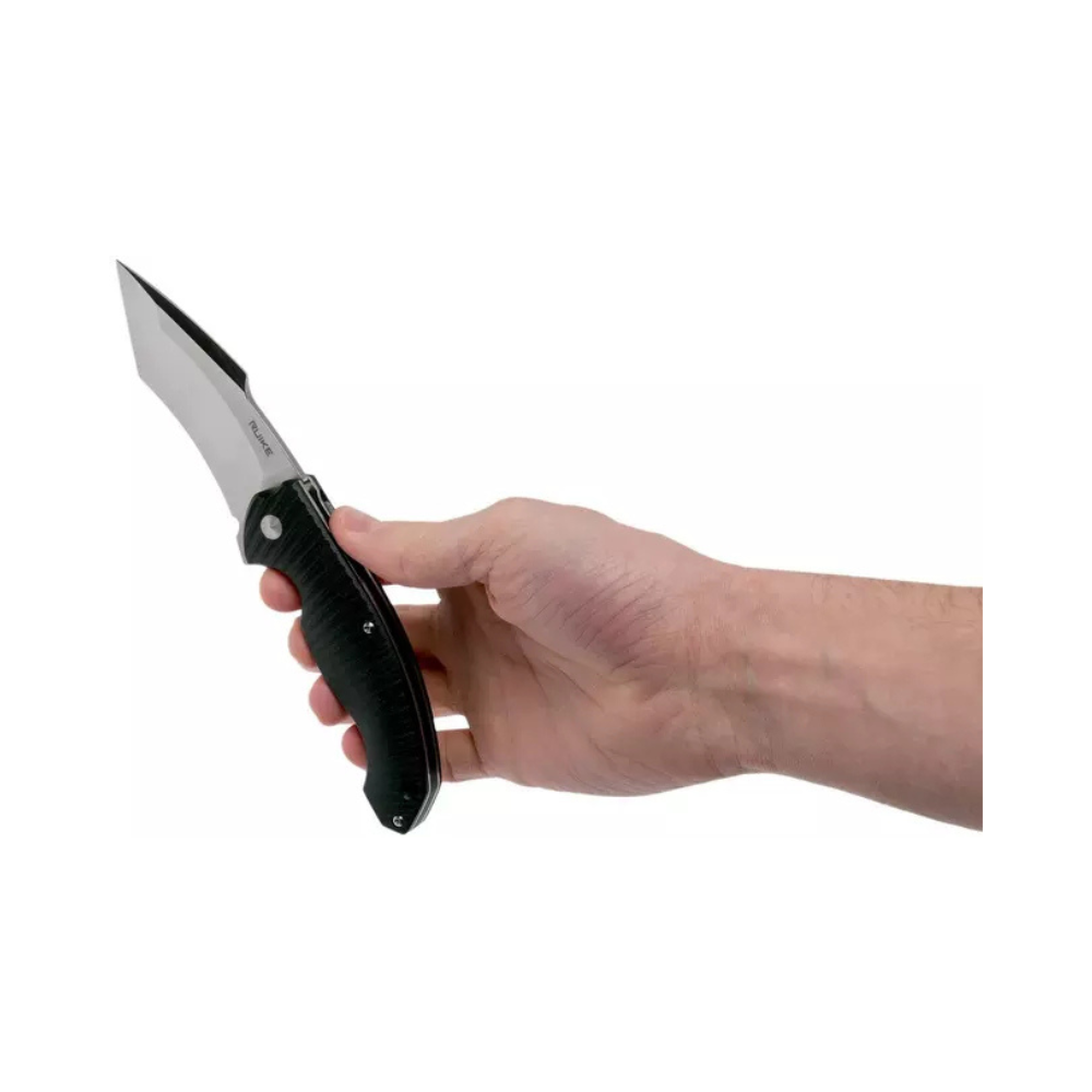 Couteau pliant tactique P851B noir de RUIKE avec lame en acier inoxydable et manche en G10