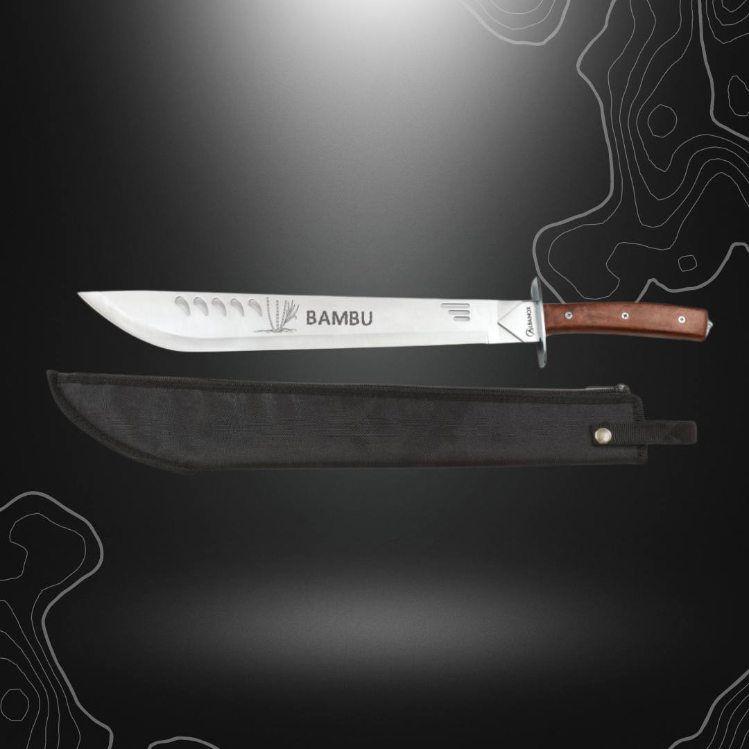 Machette Latine Bambu Albainox 31711 avec lame en acier inoxydable et poignée en bois