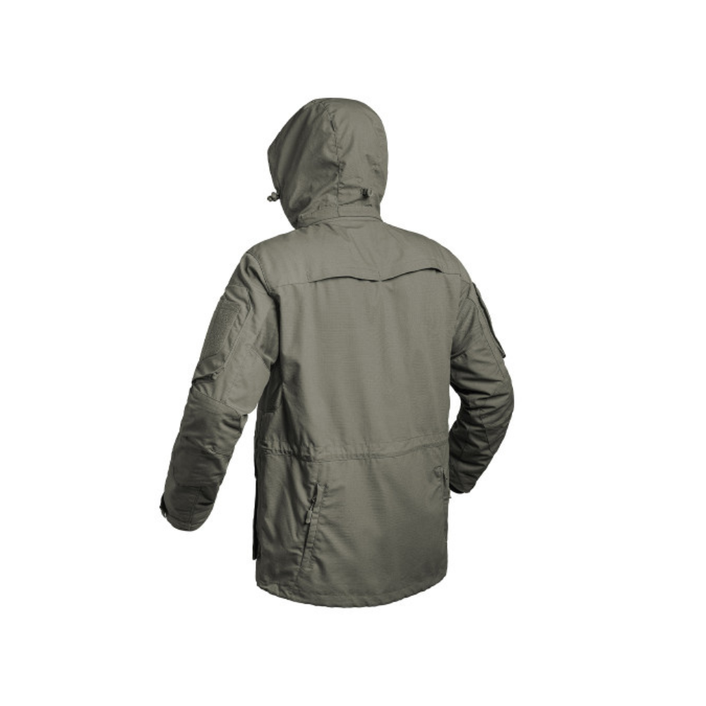 Veste longue Fighter par A10 Equipment, vêtement militaire en tissu Ripstop avec capuche amovible et poches multiples pour une grande fonctionnalité sur le terrain