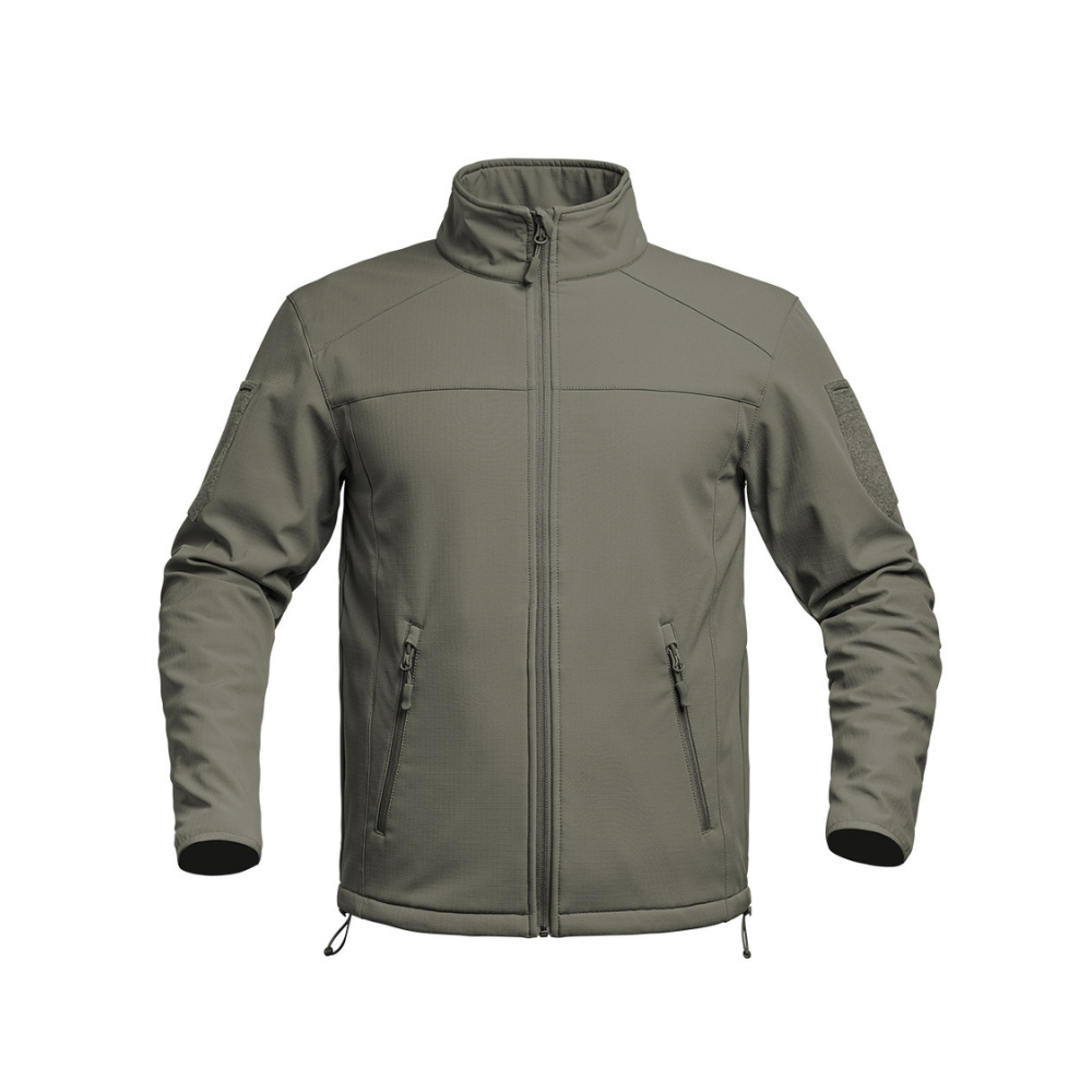 Veste Softshell Fighter Tan de A10 Equipment, veste militaire technique et résistante avec technologie Soft-Shell 3 Layers et tissu Ripstop 5.0