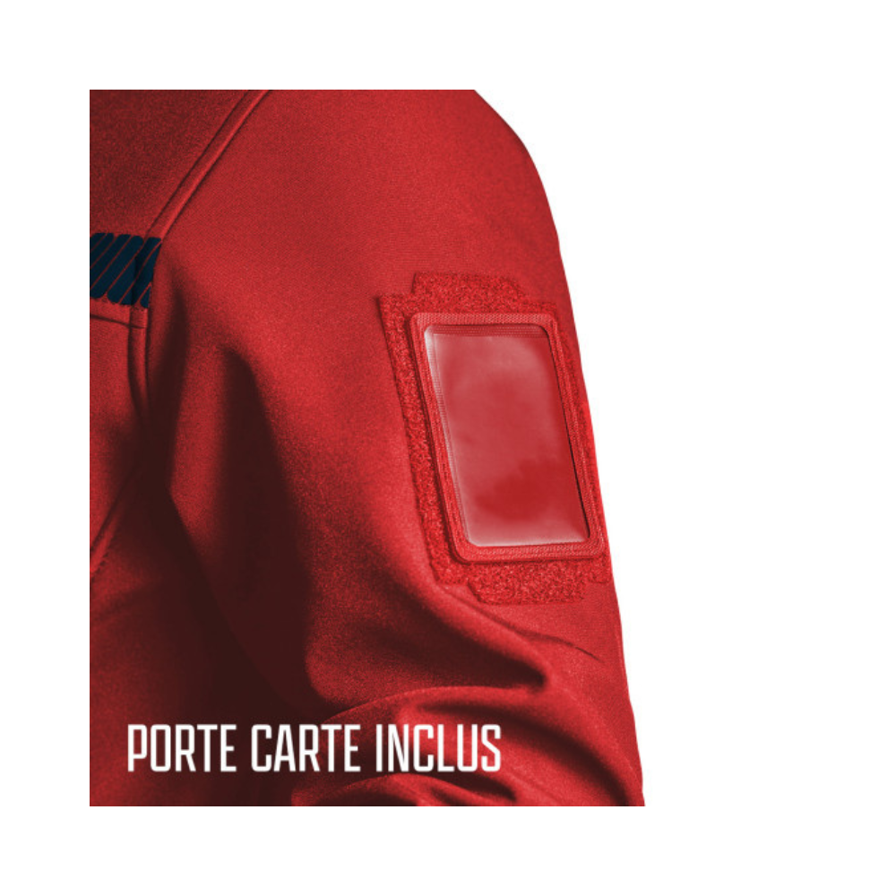 Veste Softshell Sécurité Incendie Rouge de A10 Equipment pour professionnels de la sécurité, résistante et ergonomique