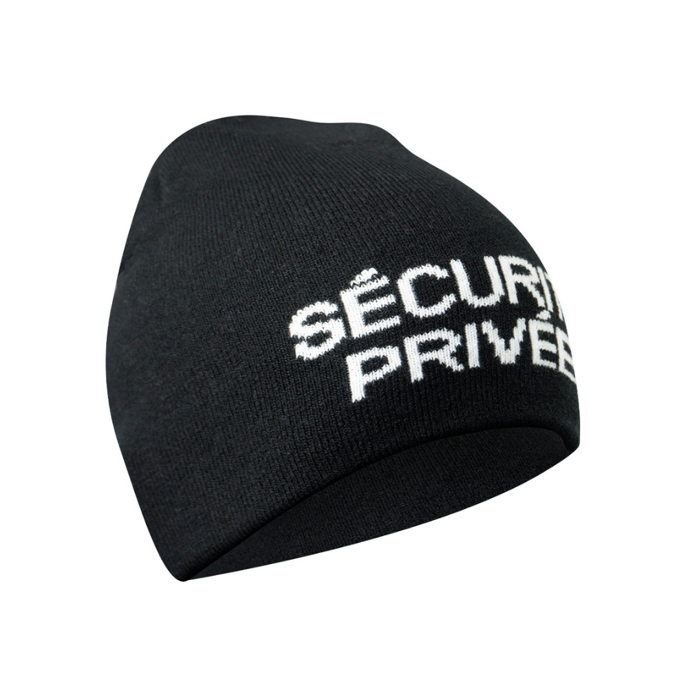 Bonnet noir SÉCU-ONE pour sécurité privée avec marquage 'SECURITE', offert par A10 Equipment