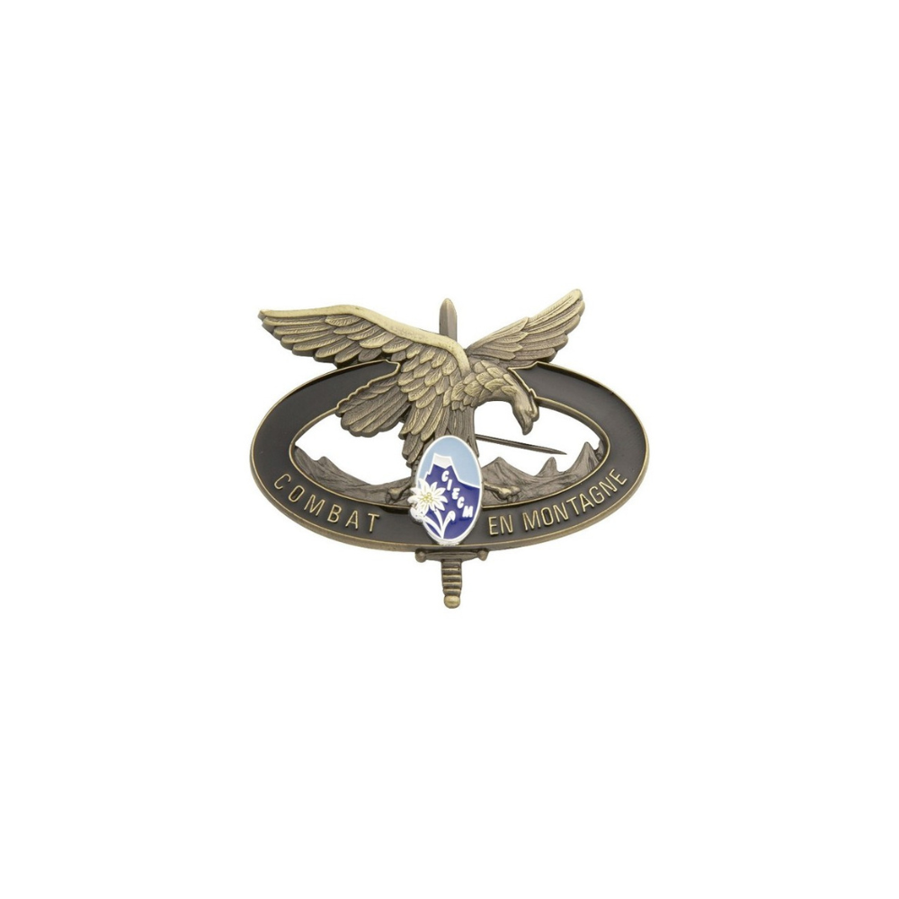 Logo de brevet militaire combat en montagne en bronze