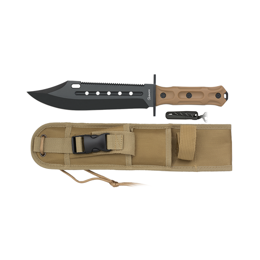 Albainox 32803 couteau tactique coyote avec lame noire