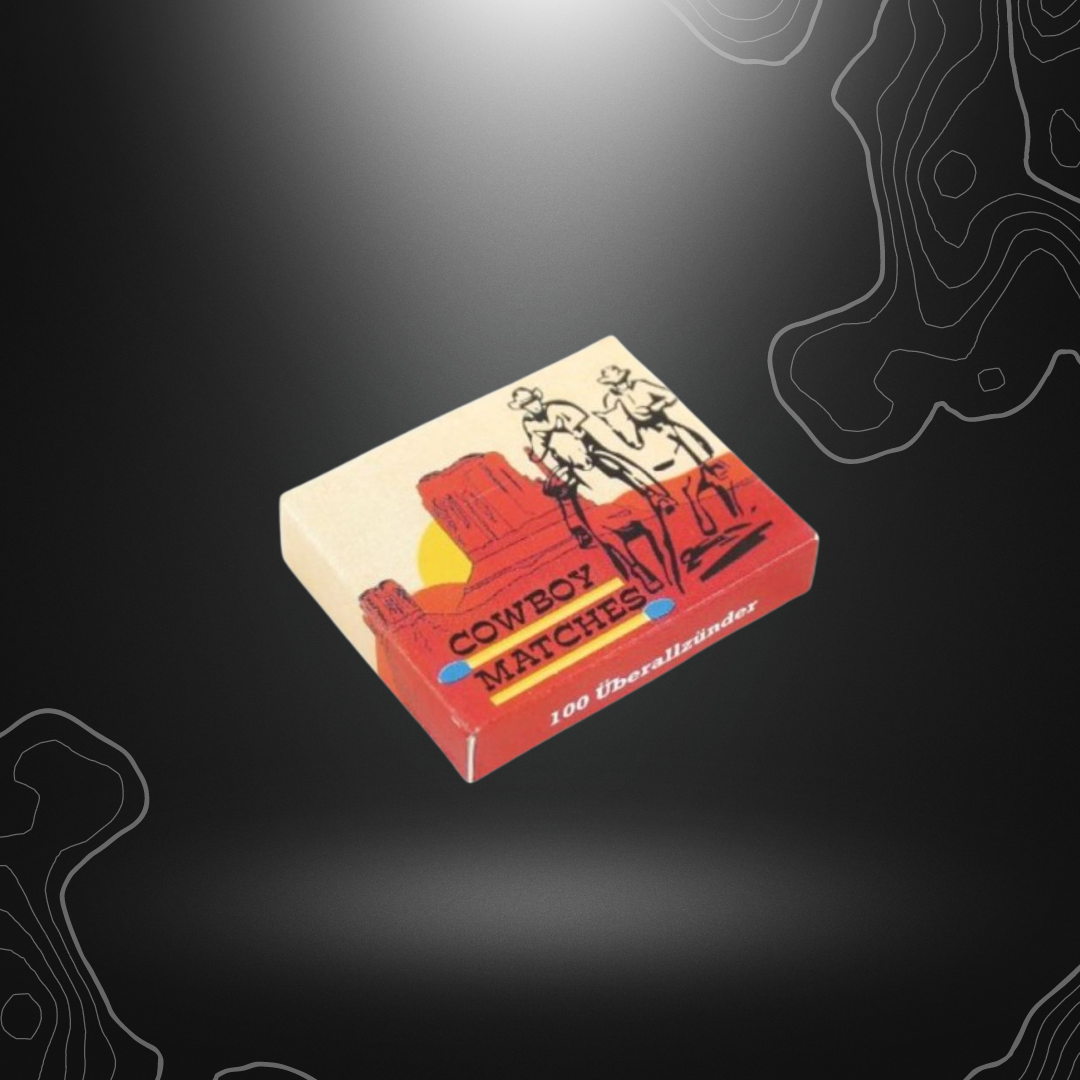 Paquet d'allumettes Cowboy Mil-Tec, style western, contenant 100 allumettes de haute qualité d'allumage