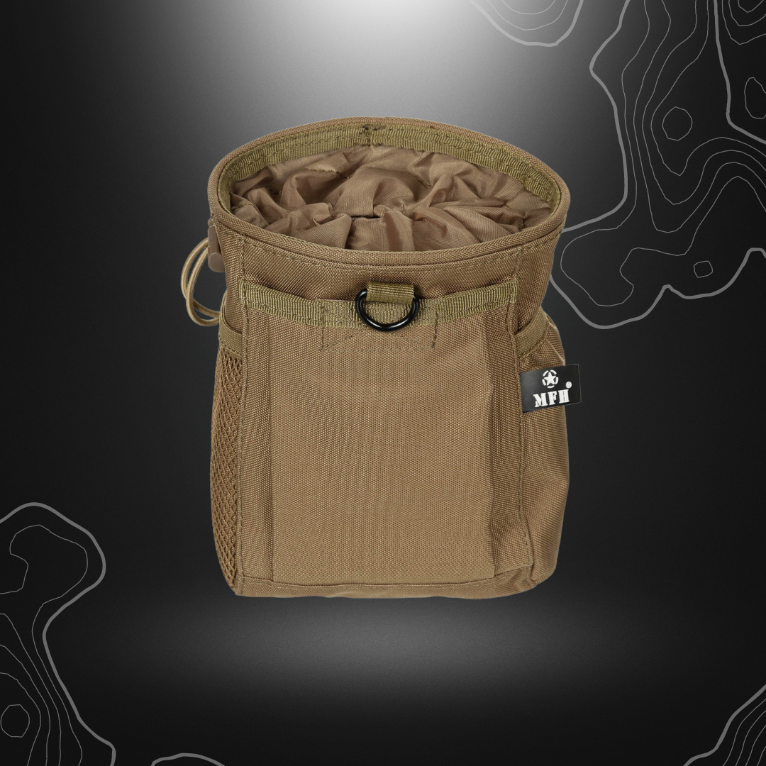 Poche de délestage Molle Coyote Tan MFH avec plusieurs compartiments et fermeture velcro