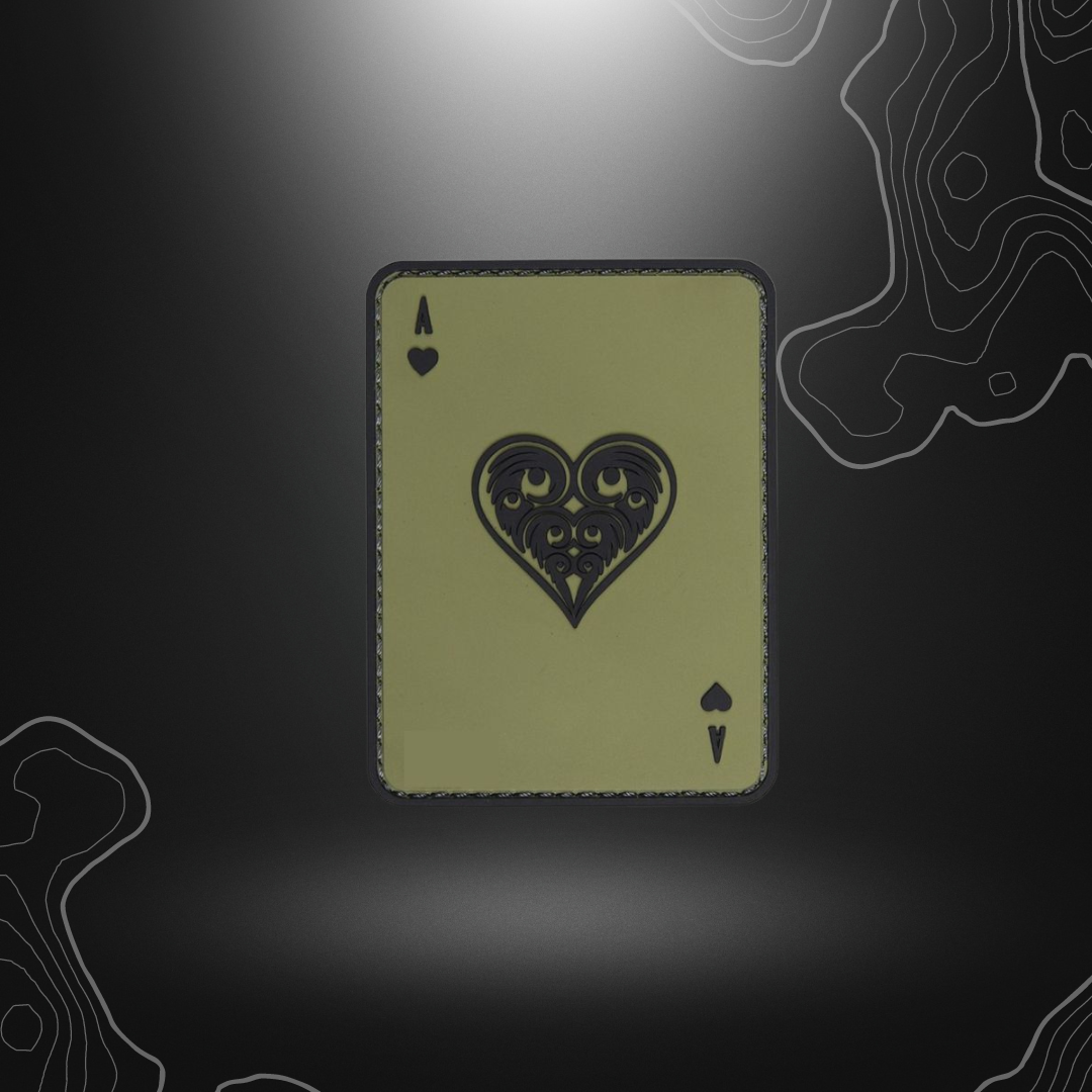 Patch en forme d'as de cœur vert en PVC