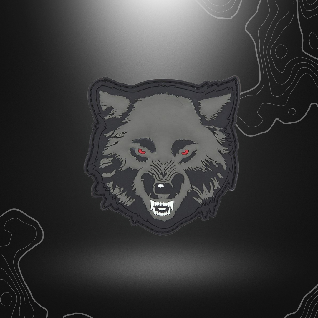 Patch Loup Gris en PVC pour personnalisation de vêtement