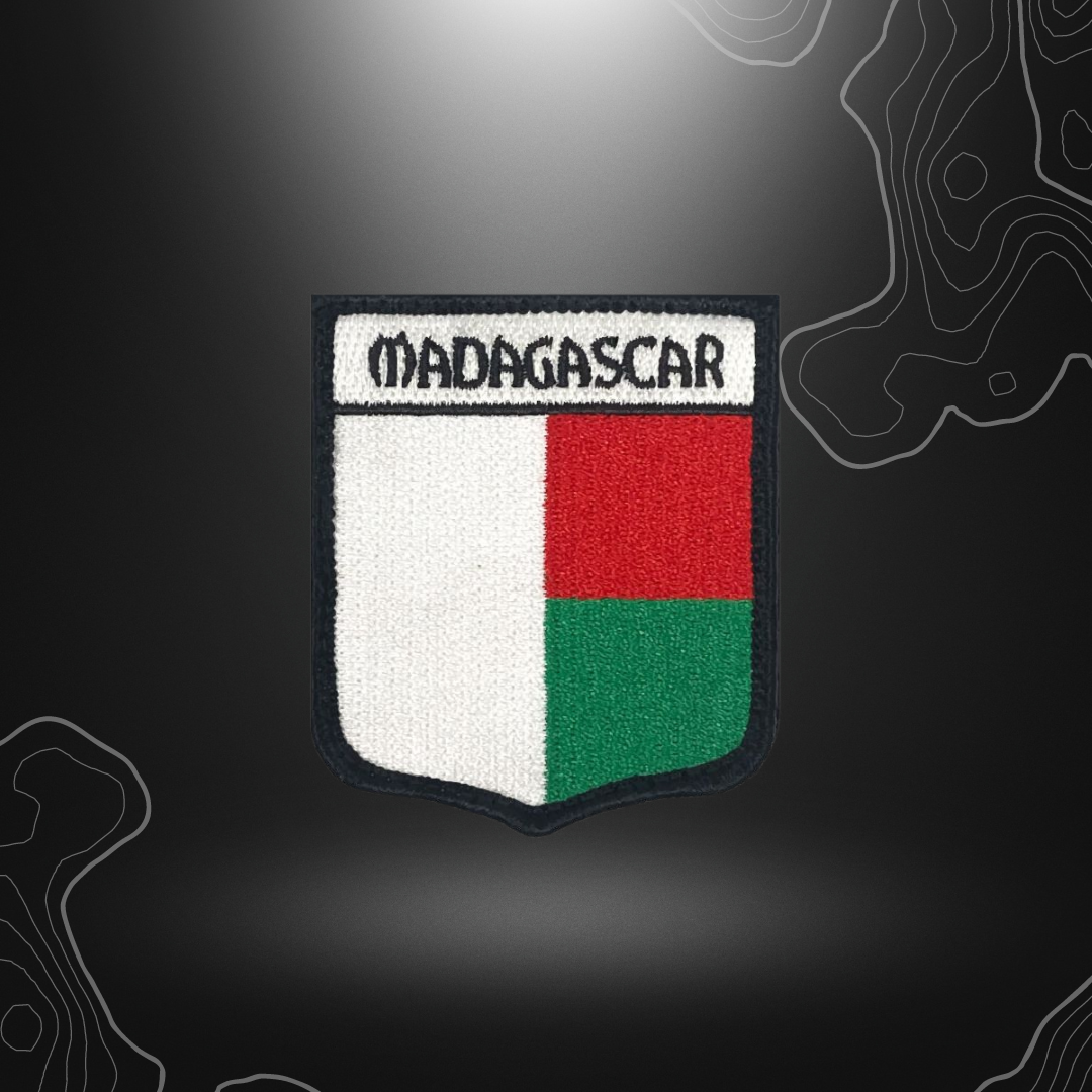 Patch coloré en tissu représentant Madagascar