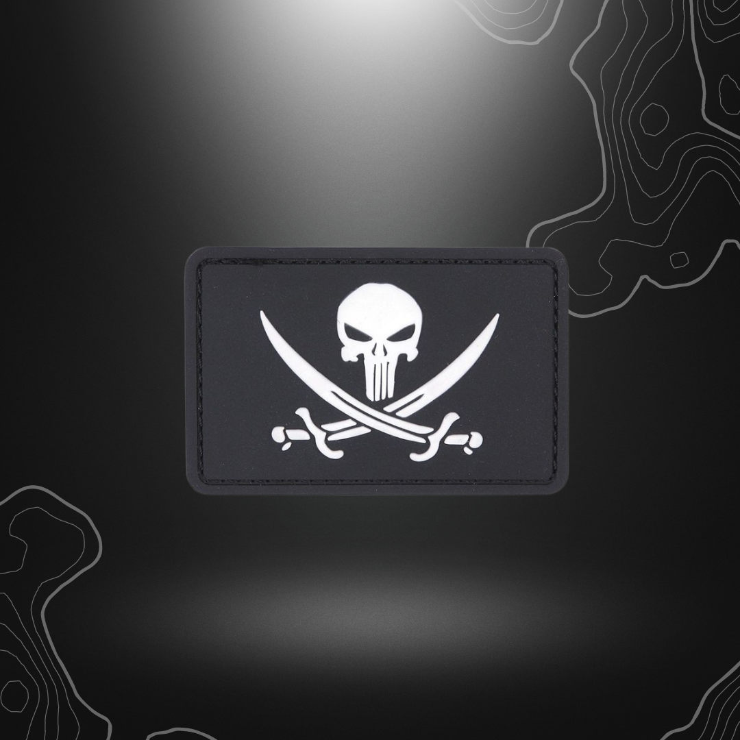 Patch Punisher Pirate noir en PVC