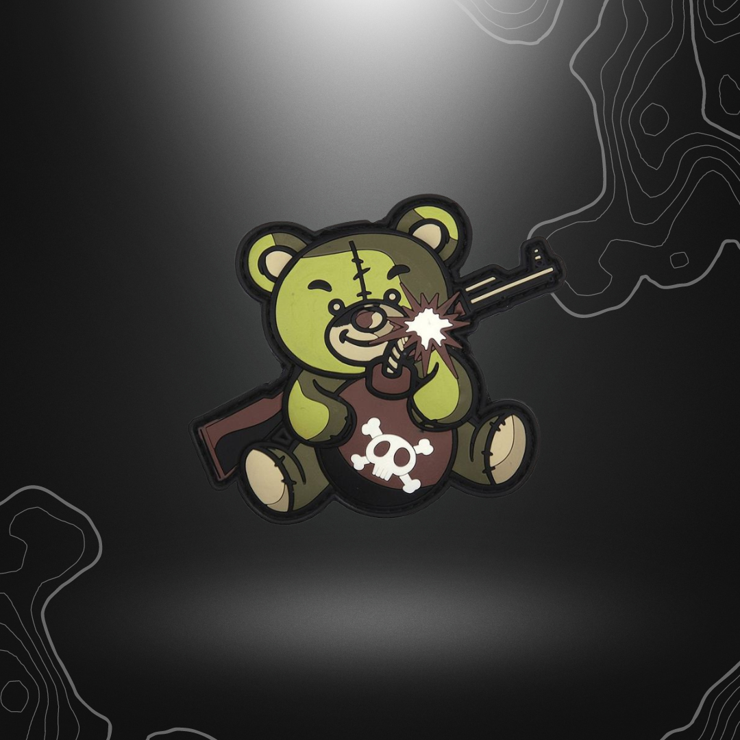 Patch de teddy vert en PVC avec un design terror