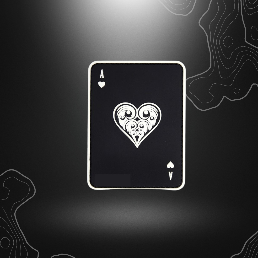 Patch en forme d'As de Coeur noir en PVC