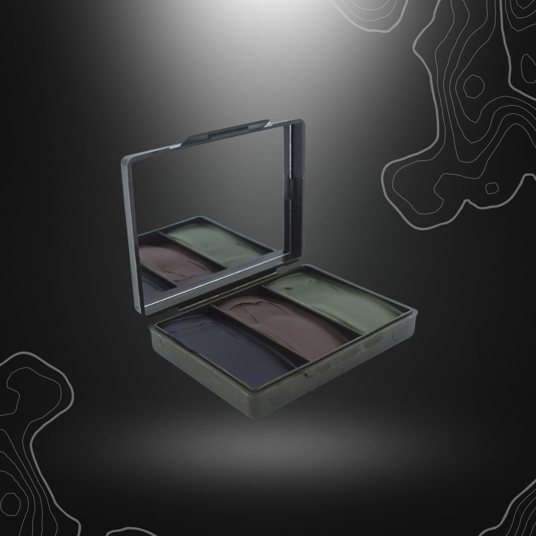 Palette de crème de camouflage 3 couleurs noir, vert, brun avec miroir intégré OPEX