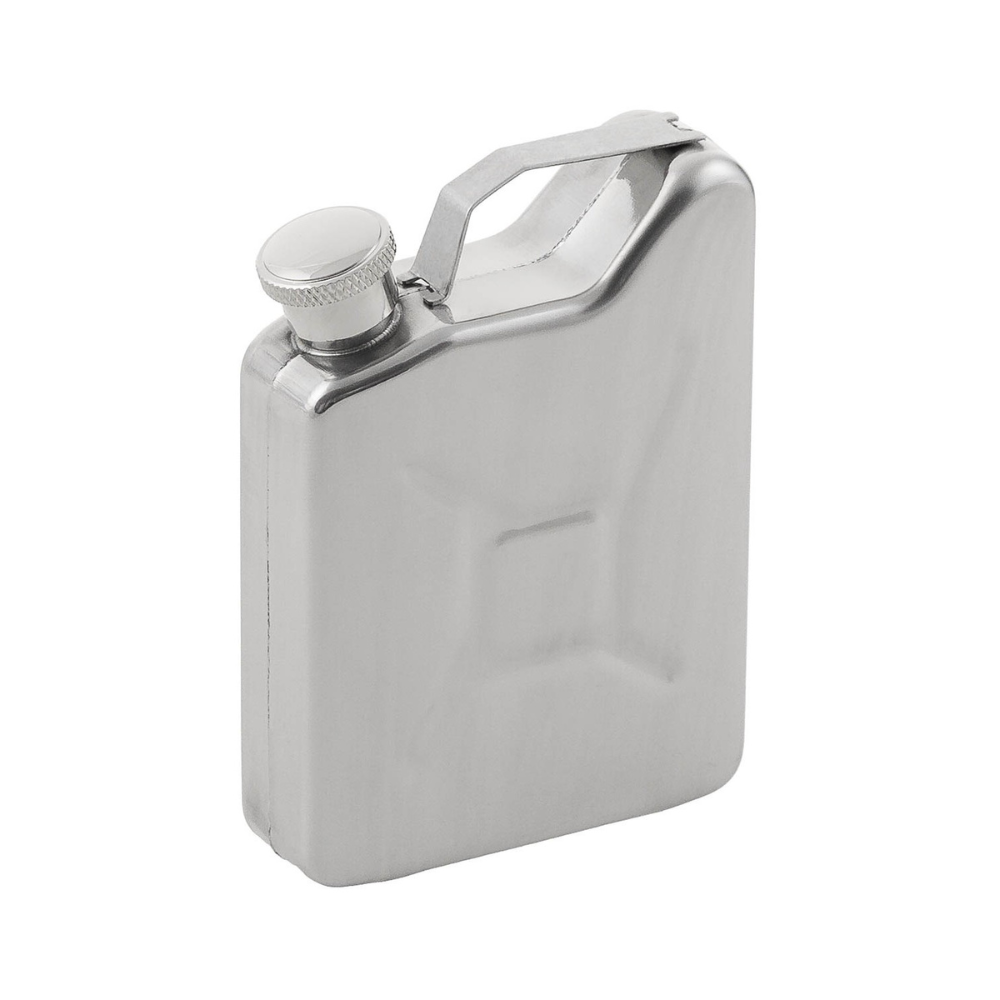 Flasque Jerry Can en acier inoxydable de 148ml par Fox Outdoor, avec bouchon à vis et poignée, surface polie