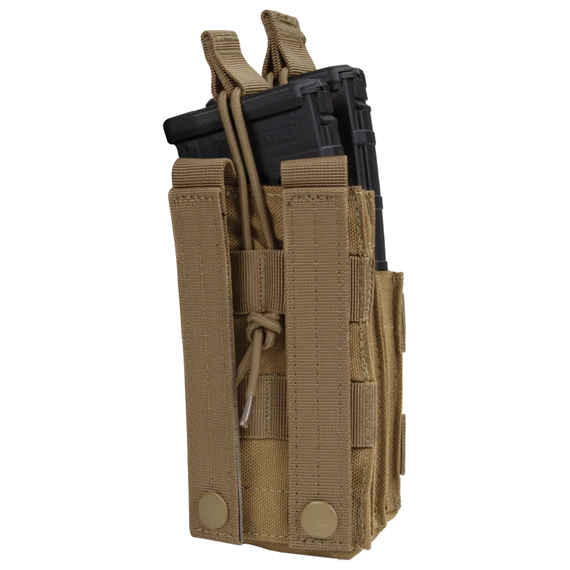 Porte-chargeurs double fusil MA42-498 Tan de Condor Outdoor pour chargeurs AR/M4 avec sangle avant et compatibilité MOLLE