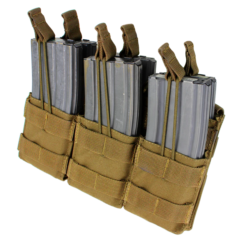 Porte-chargeurs x6 pour fusil MA44-498 Tan de Condor Outdoor, compatible MOLLE et AR/M4, avec sangle avant pour attaches supplémentaires