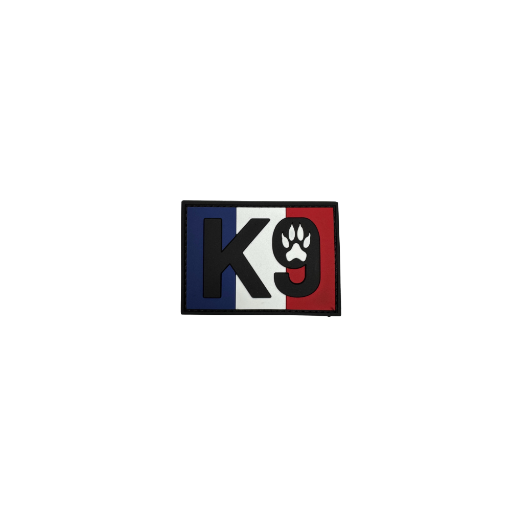 Patch en PVC représentant le logo de K9 France pour accessoires canins.