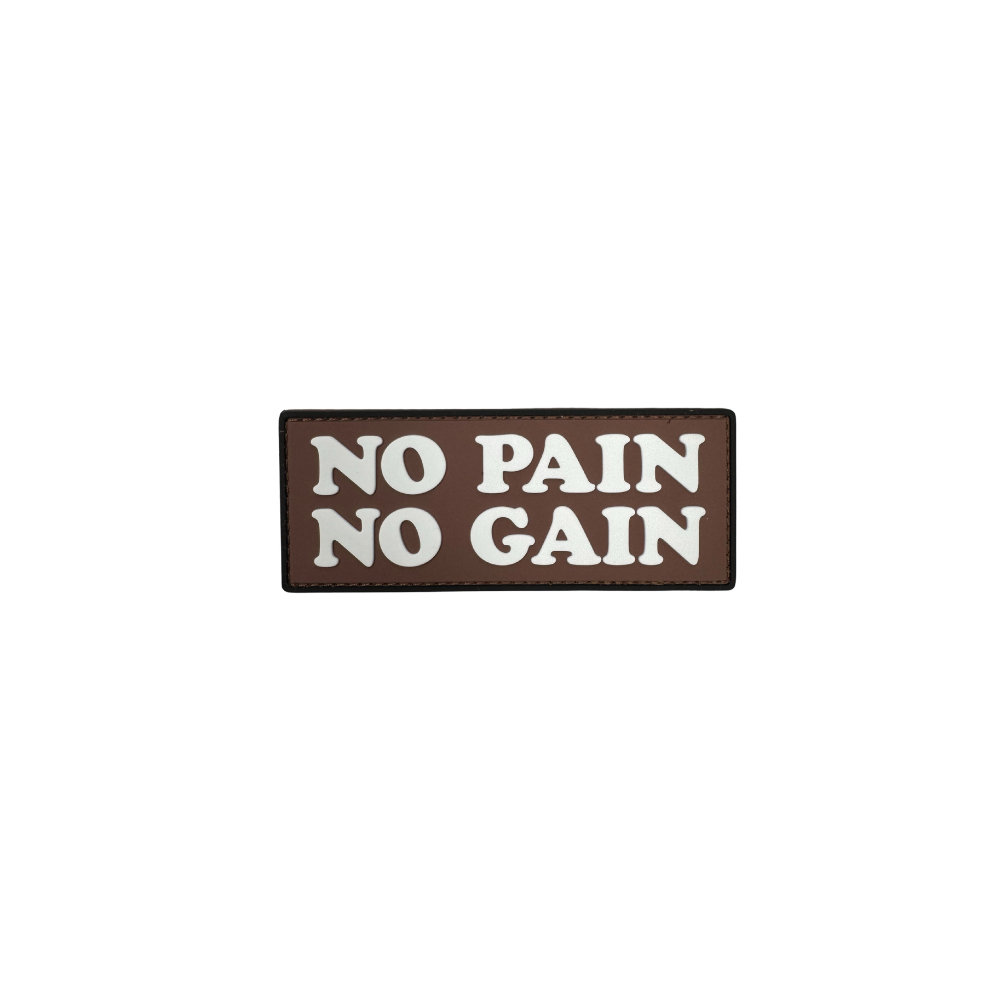Patch en PVC avec inscription 'No Pain No Gain'