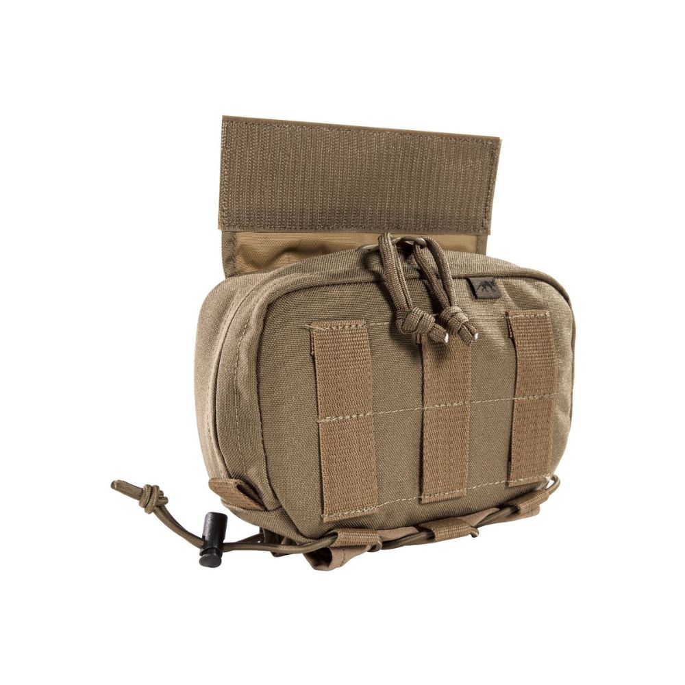 Poche avant supplémentaire TT Tac Pouch 12 Coyote de Tasmanian Tiger, attachable par Velcro, avec boucle de fixation pour lampe de poche et système Molle