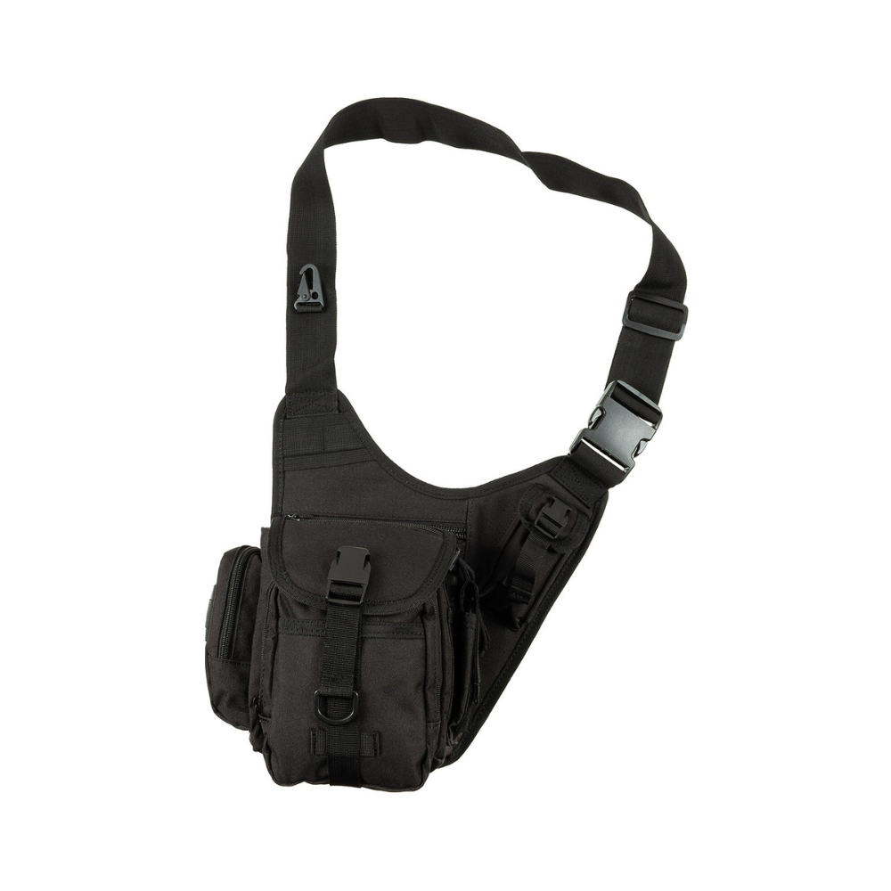 Sac bandoulière Coyote MFH avec bandoulière réglable, plusieurs compartiments et poches, en polyester