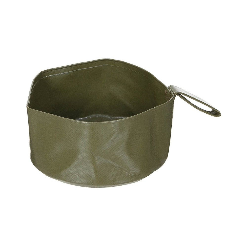 Seau pliable 3.5L vert olive MFH en PVC avec poignée de transport