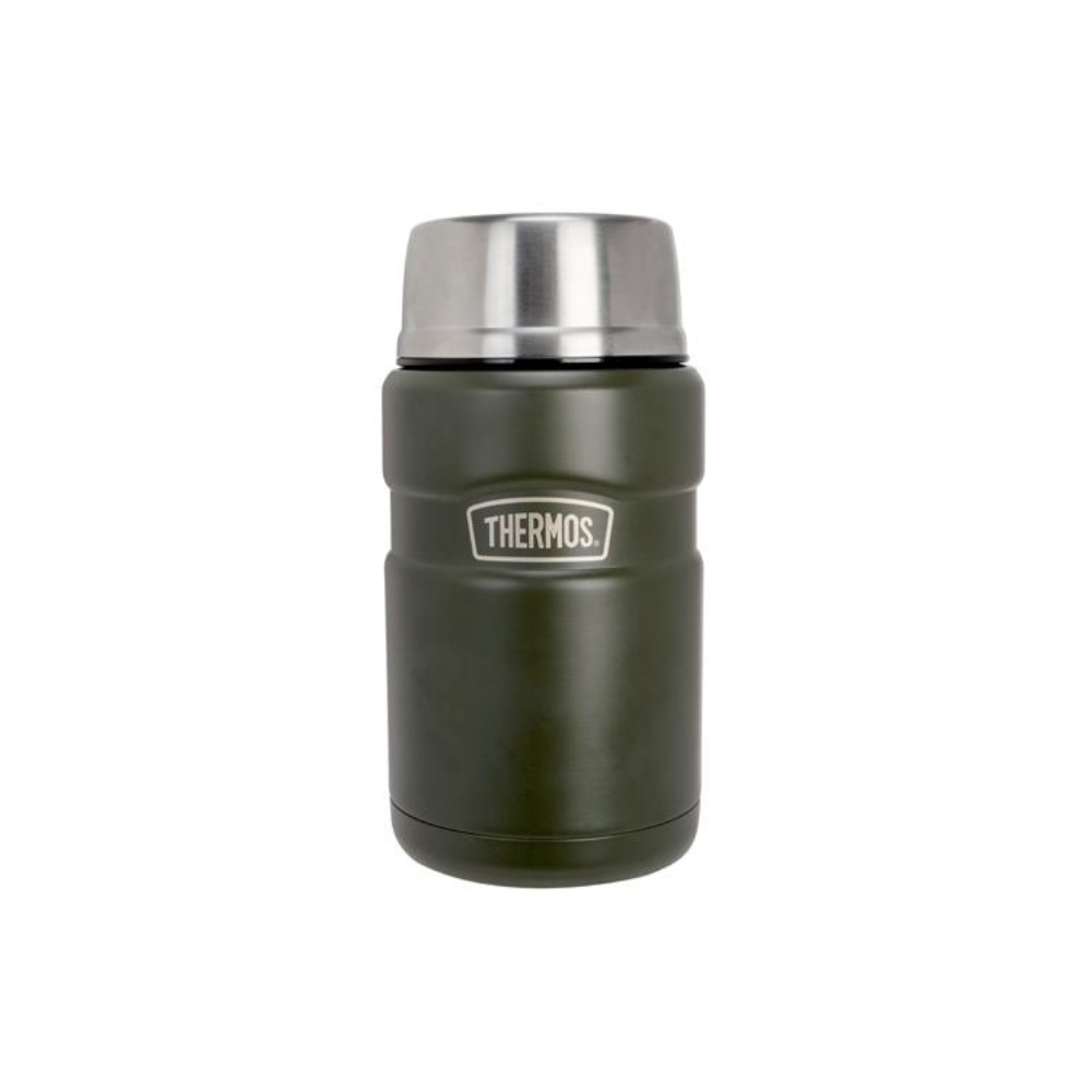 Thermos alimentaire King Vert de 710ml, isotherme, double paroi, en acier inoxydable, compact et léger
