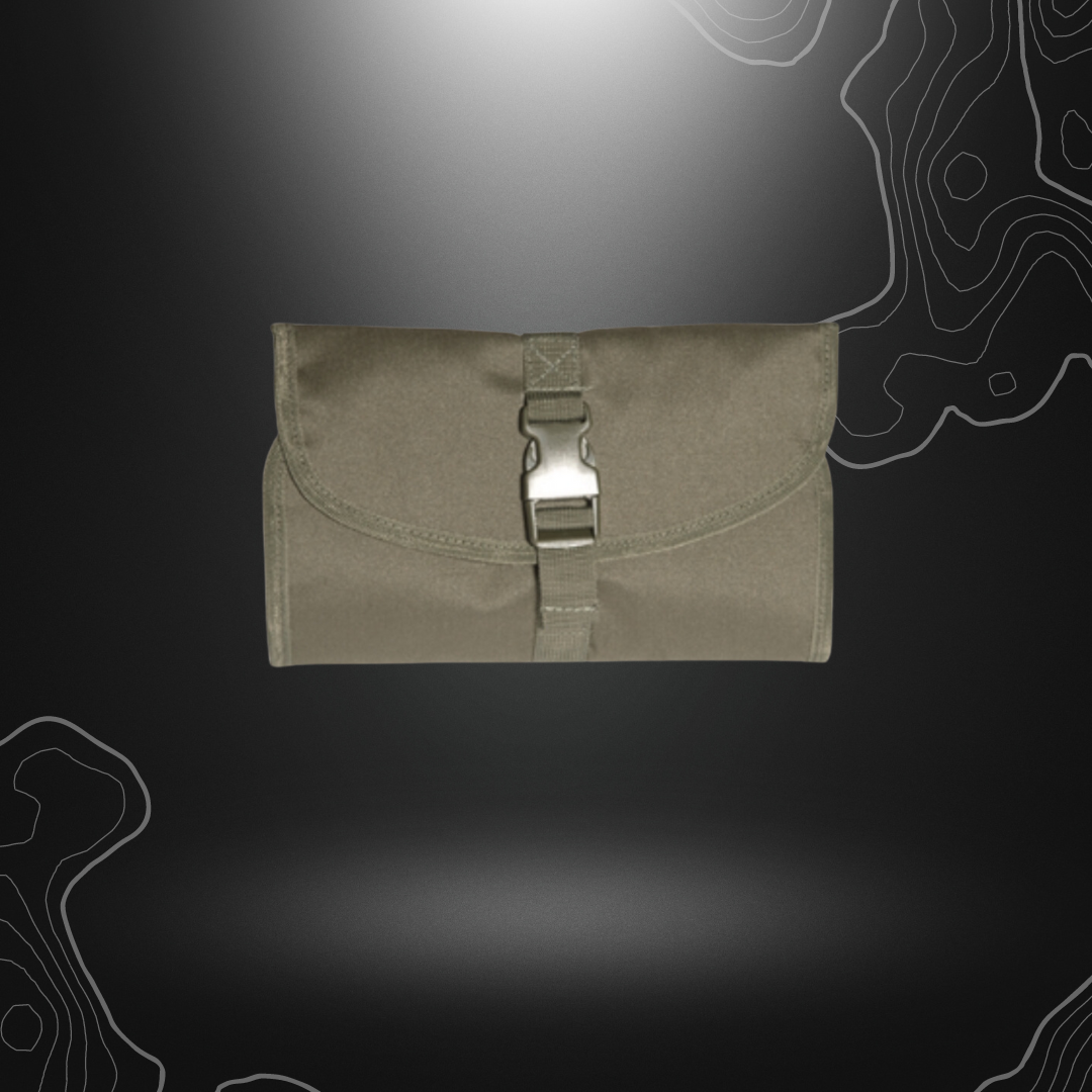 Grande trousse de toilette verte olive Mil-Tec avec de nombreux compartiments
