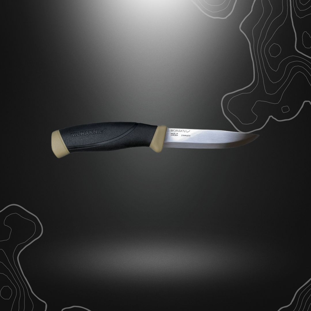 Poignard Morakniv Companion 13166 noir et sable avec manche en gomme et lame en acier inoxydable