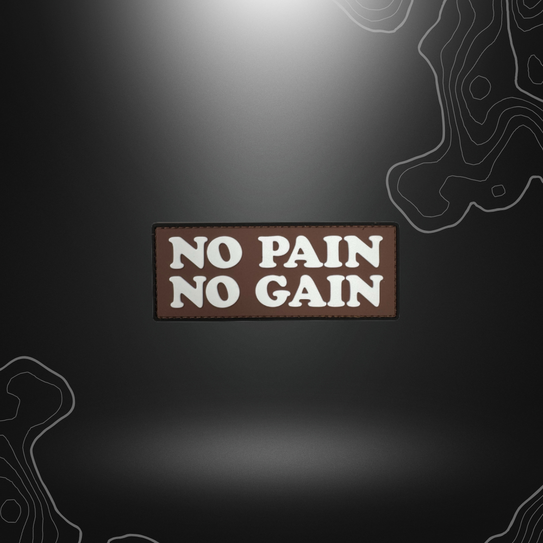 Patch en PVC avec inscription 'No Pain No Gain'