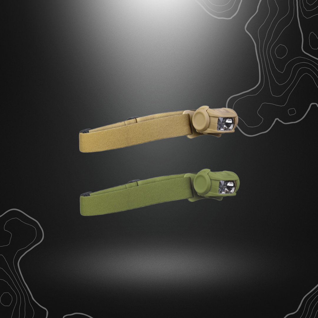 Lampe frontale LED 4 Mil-Tec avec bandeau flexible en polyester, de couleur de lumière variable, longue durée d'éclairage, vendue avec piles