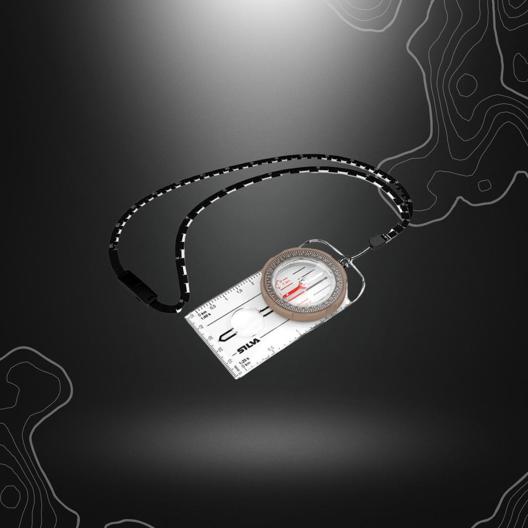 Boussole lumineuse Ranger 4-6400 de Silva pour la randonnée avec aiguille et repères phosphorescents, graduation en 6400 millièmes et échelle de déclinaison, étanche